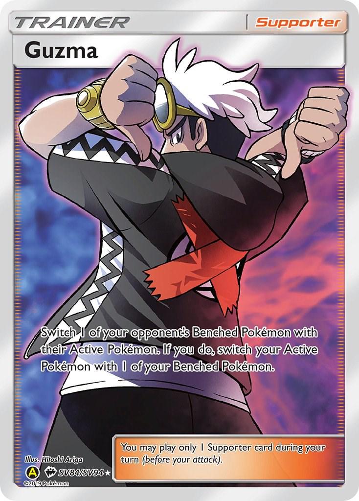 Hidden Fates Guzma Pokémon card